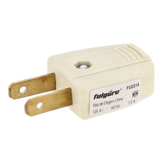 Clavija polarizada de plástico color marfil FU0314 Fulgore