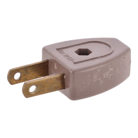 Clavija polarizada de plástico color café FU0385 Fulgore