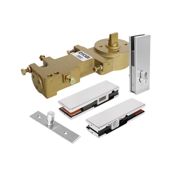 Kit de cerradura y bisagra para puerta de cristal 1012 Herralum