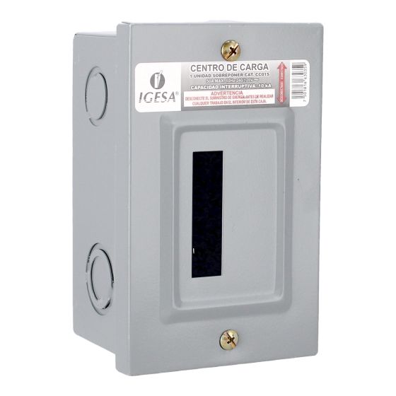 Centro de carga de 1 unidad 50 Amp de sobreponer CC01S IGESA