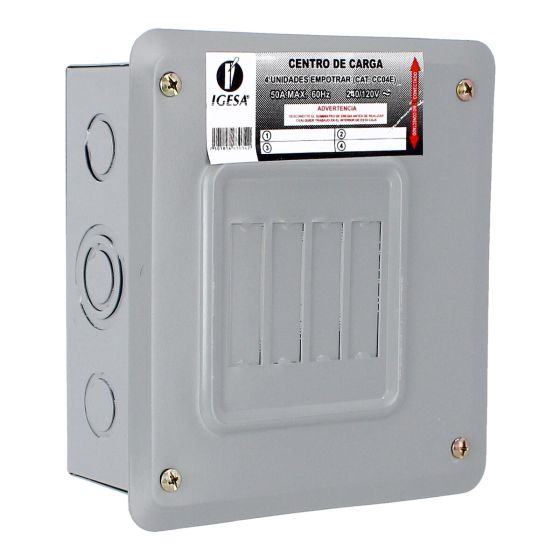Centro de carga de 4 unidades 50 Amp empotrable CC04E IGESA