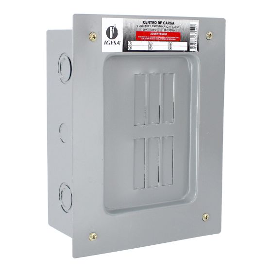 Centro de carga de 6 unidades 100 Amp empotrable CC06E IGESA