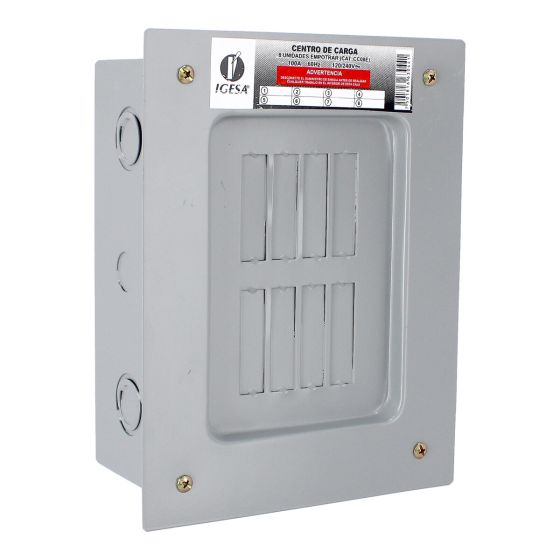 Centro de carga de 8 unidades 100 Amp empotrable CC08E IGESA
