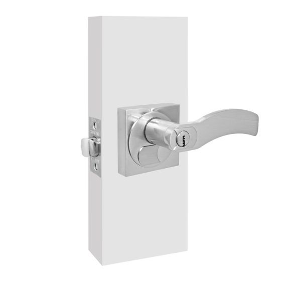 Cerradura cuadrada para recámara izquierda Níquel satinado 9-3014-49 Soprano