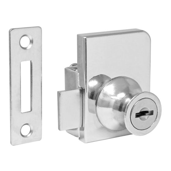 Cerradura cuadrada para puerta de vidrio cromo J101 Axcent