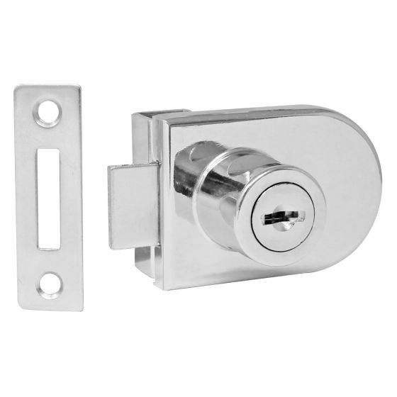 Cerradura ovalada para puerta de vidrio cromo J102 Axcent