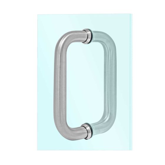 Jaladera tipo "C" para puertas de cristal satinada 25*300-SN Axcent