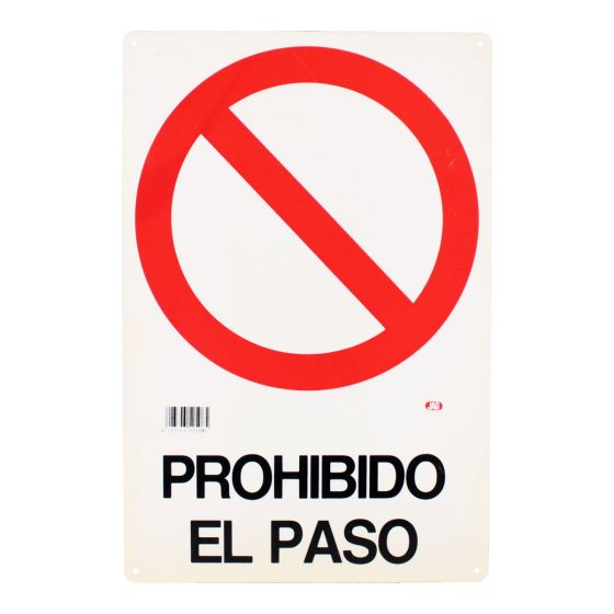 Señalamiento "Prohibido el paso" 30 x 45 cm