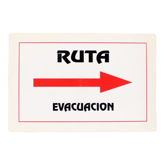 Señalamiento "Ruta de evacuación a la derecha" 30 x 45 cm