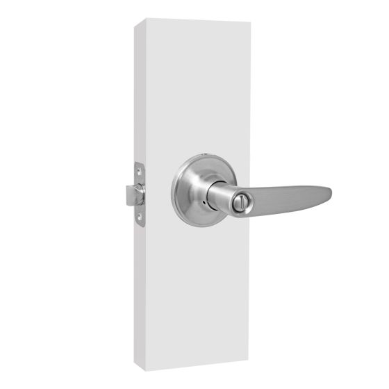 Cerradura de manija curva para baño cromo mate PF0065 Top Forge