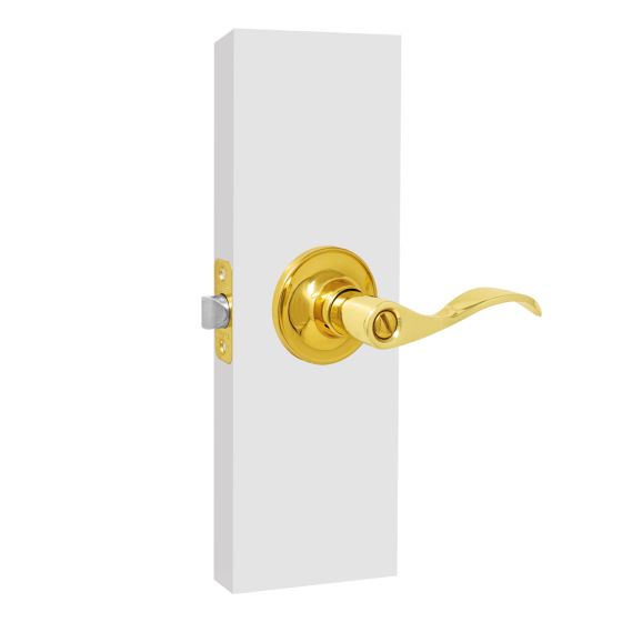 Cerradura de manija curva para baño latón brillante PF0069 Top Forge