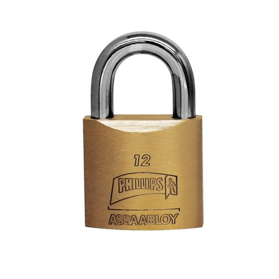 Candado gancho corto de latón macizo 12 Phillips