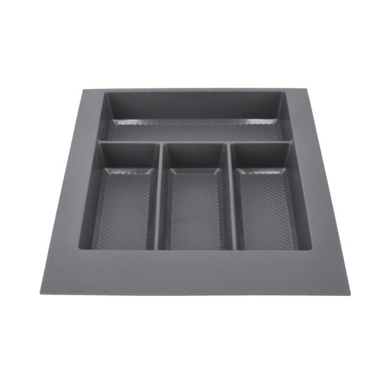 Organizador de cubiertos de 4 compartimentos chico gris Herrasa