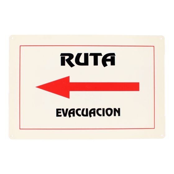 Señalamiento "Ruta de evacuación a la izquierda" 30 x 45 cm