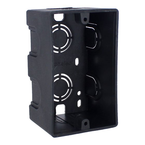 Caja de registro sin tapa 4" x 2" negra Sanelec