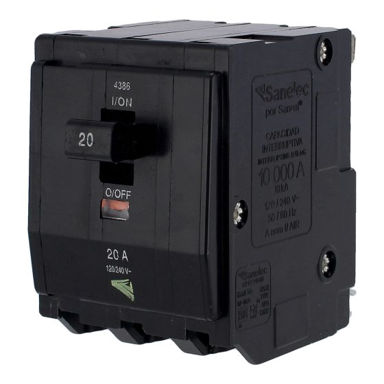 Interruptor termomagnético de 3 polos 20 A 4386 Sanelec