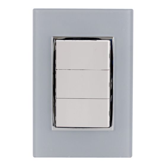 Placa con apagador triple línea línea Venecia 4477 Sanelec