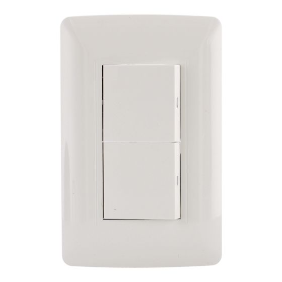 Placa con 1 apagador sencillo y 1 apagador de escalera línea Toscana 4515 Sanelec