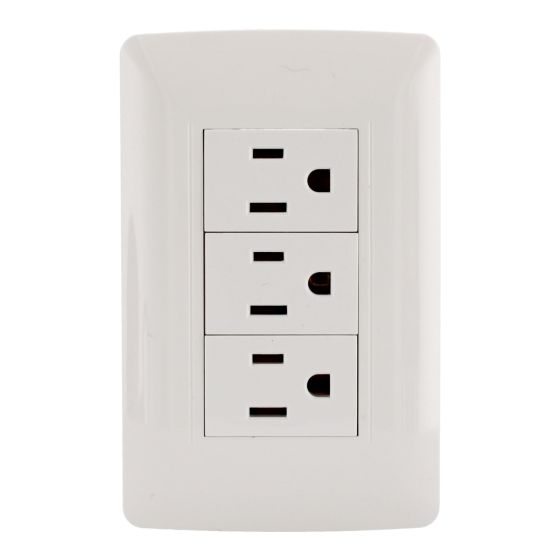 Placa con triple contacto línea Universal 4572 Sanelec