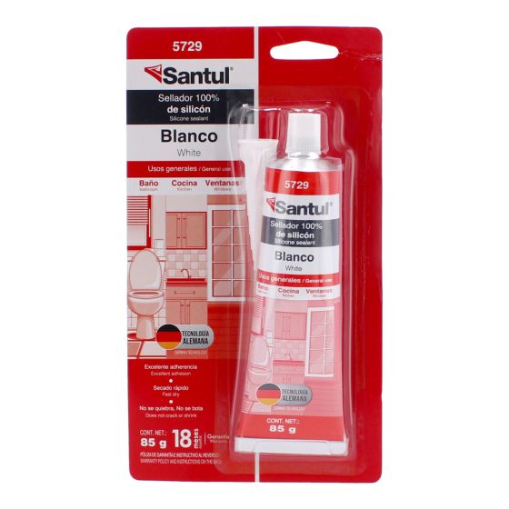 Sellador de silicón Usos Generales blanco 85 g 5729 Santul