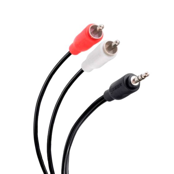 Cable plug 3,5 mm a 2 plug RCA de 1,8 m, ultradelgado 255-045 Steren