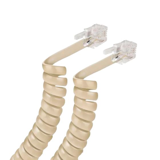 Cable espiral telefónico plug a plug para auricular de 2,1 m marfil 302-007 Steren