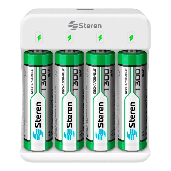 Cargador inteligente de pilas “AA” y “AAA” con 4 pilas AA CRG-016 Steren