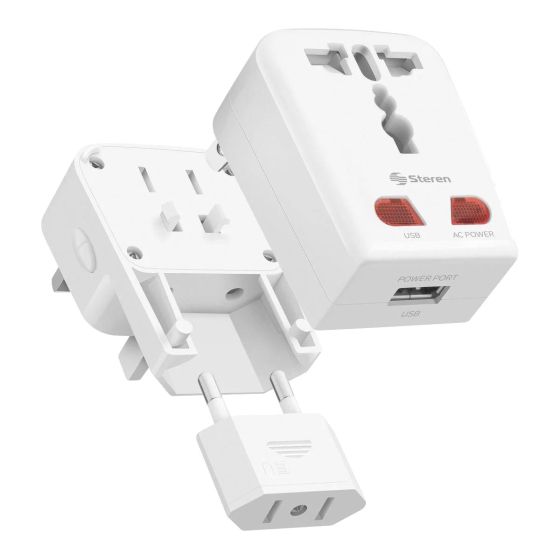 Adaptador universal de contactos para viaje con cargador USB 905-138 Steren