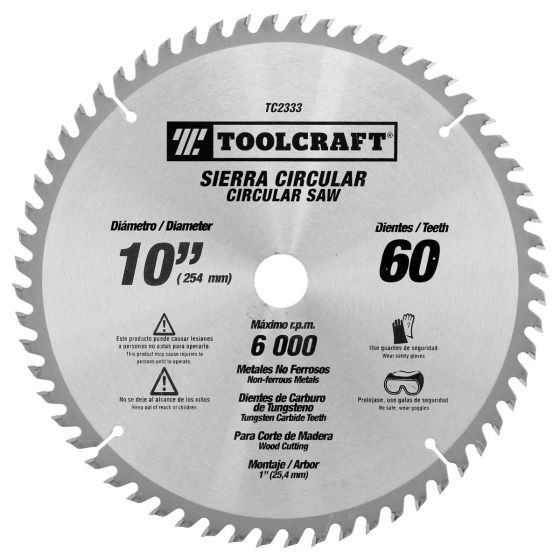Disco sierra para corte de madera 10" x 60 D TC2333 Toolcraft