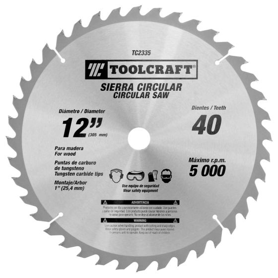 Disco sierra para corte de madera 12" x 40 D TC2335 Toolcraft