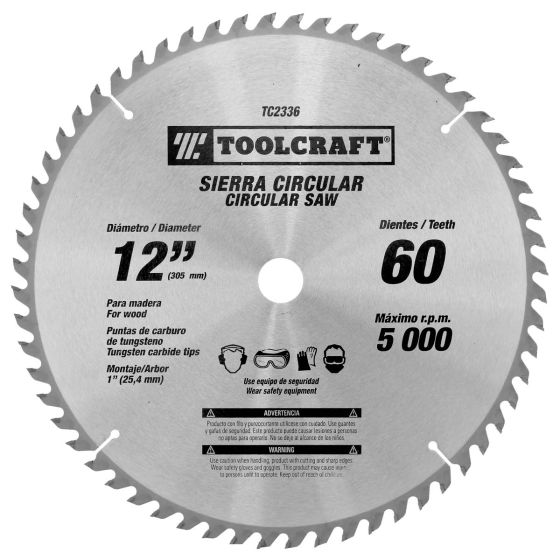 Disco sierra para corte de madera 12" x 60 D TC2336 Toolcraft
