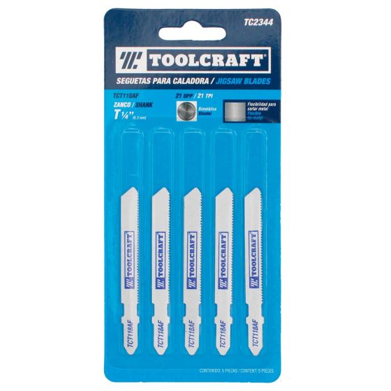 Seguetas para caladora TCT118AF 5 piezas TC2344 Toolcraft 