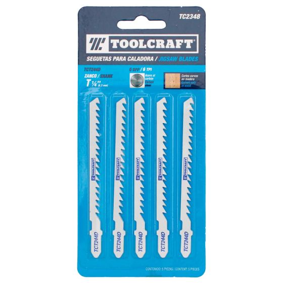 Seguetas para caladora TCT244D 5 piezas TC2348 Toolcraft 