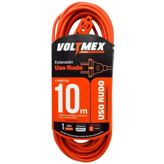 Extensión uso rudo 10 metros 2x18 AWG VOLTMEX