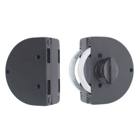 Cerradura de gancho con contra para puerta de vidrio negro mate XH82803B Axcent