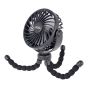 Mini ventilador recargable con Tripie flexible negro 12374 Adir