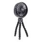 Mini ventilador recargable con Tripie flexible negro 12374 Adir