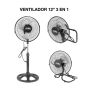Ventilador 12" 3 en 1 con aspas de aluminio 12395 Adir
