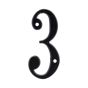 Número "3" de latón sólido 4" Negro 13659 Adir