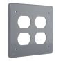 Tapa no metálica pesada cuadrada para 2 tomas dobles gris TPRD019G ARGOS