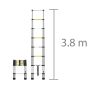 Escalera telescópica de aluminio de 3.8 Metros multiusos