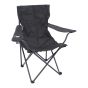 Silla plegable de campismo con portavaso negra MC-038 Mendoza