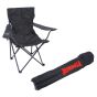 Silla plegable de campismo con portavaso negra MC-038 Mendoza