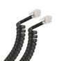 Cable espiral plug a plug RJ9 de 2.1m para auricular telefónico negro 302-007N Steren