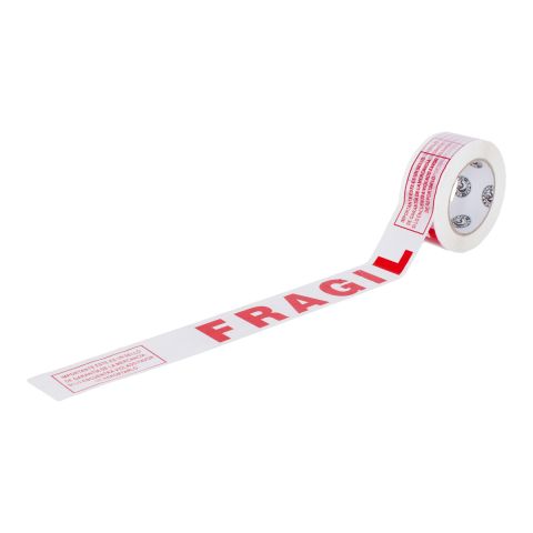 Cinta para empacar blanco con rojo "FRAGIL" de 48 mm X 135 metros C21103 Bear Force