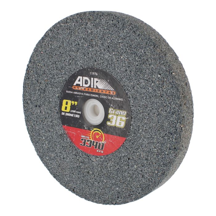 Rueda abrasiva para esmeril óxido de aluminio 8" grano 36 11976 Adir