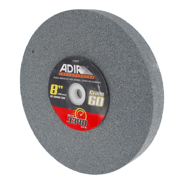 Rueda abrasiva para esmeril óxido de aluminio 8" grano 60 11977 Adir