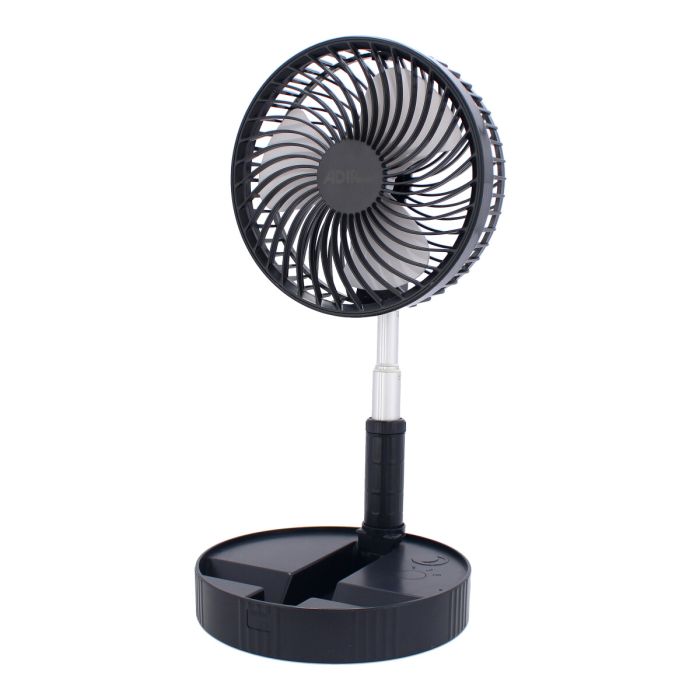 Ventilador portátil recargable de escritorio negro 12380 Adir