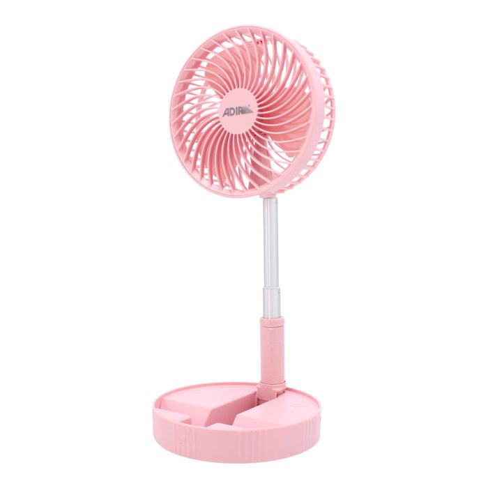 Ventilador portátil recargable de escritorio rosa 12381 Adir