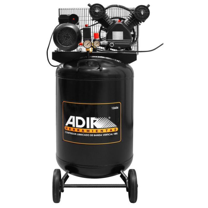 Compresor lubricado de banda vertical 180 litros 12606 Adir